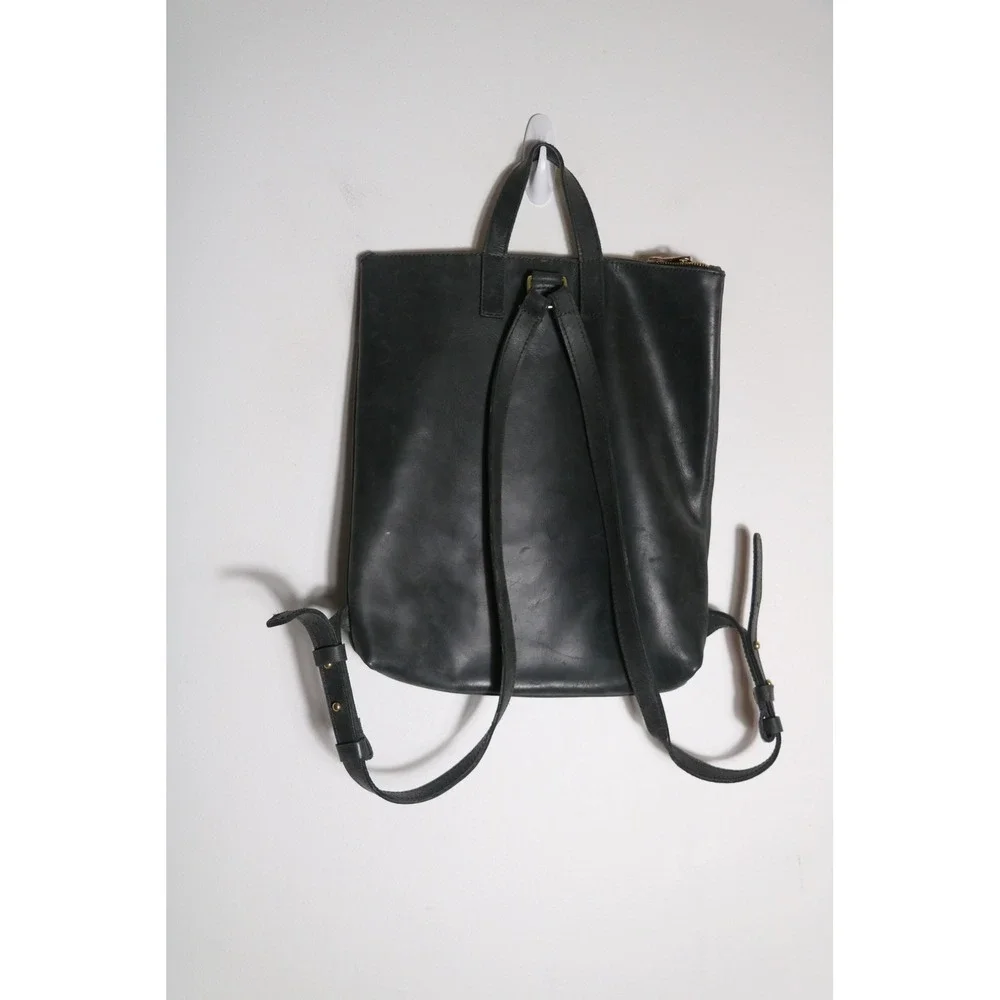 Parker Clay Miramar Full Grain Leather Backpack Black Neutral Casual Minimalist